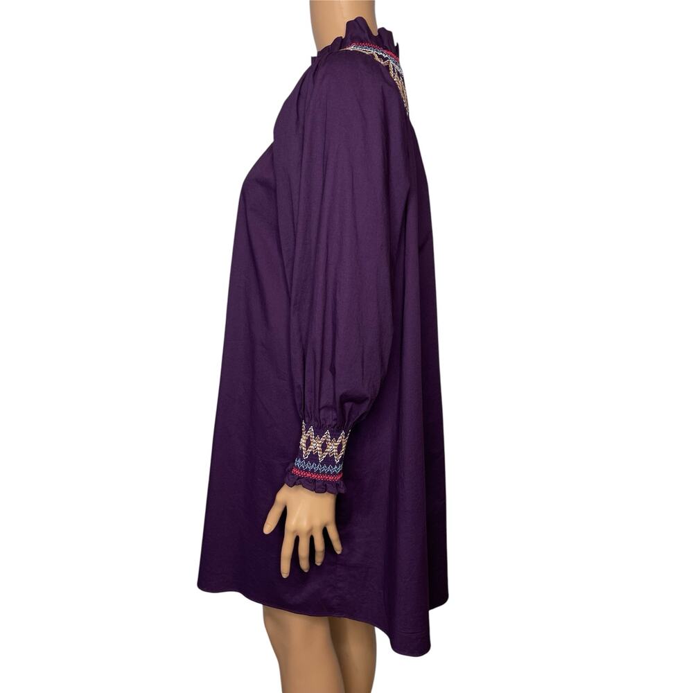 Tuckernuck Pomander Place Wrenley smocked embroidered dress size S plum purple - Picture 3 of 10